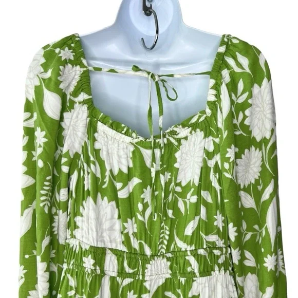 Ava & Viv Women’s X 14W Floral Balloon Sleeve Ruffle Hem Midi Dress - Picture 8 of 11